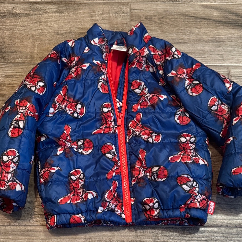 Disney Spider-Man Blue and Red Kids Puffer Jacket